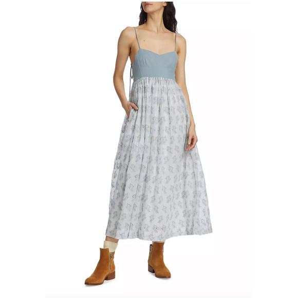 NEW THE GREAT. camelia dress in crystal blue - Picture 1 of 4